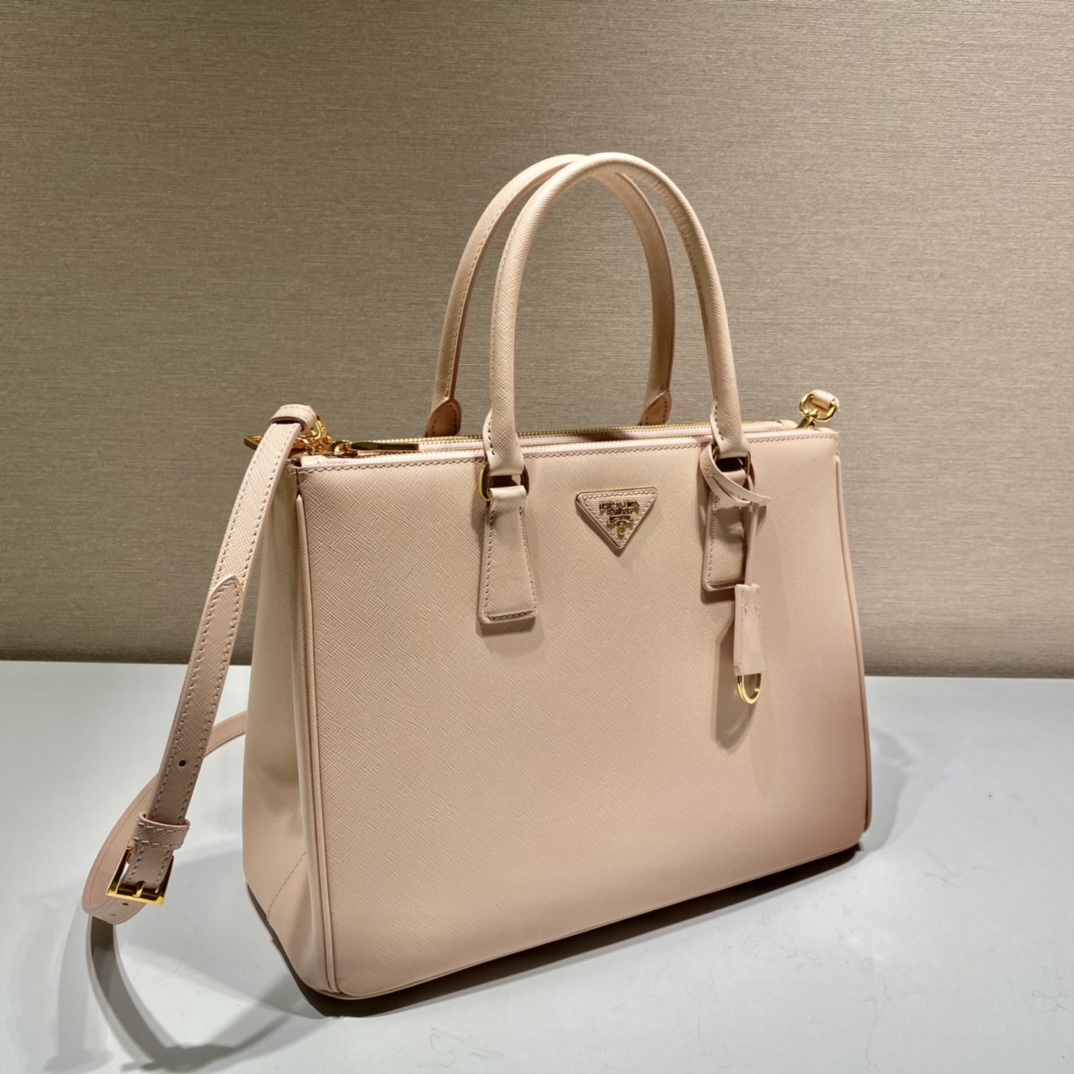 Prada Large Galleria Saffiano Leather Bag Tote Shoulder Bag Powder Pink 1BA274